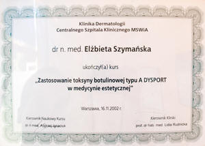 Certyfikat dermatologa